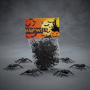 Enfeite Decorativo De Halloween - Aranha - 5,5x7cm - 12 unidades - Rizzo