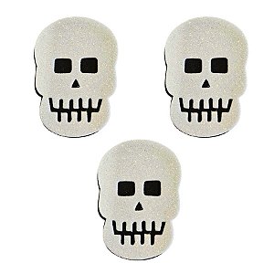 Enfeite Decorativo De Halloween - Caveira - 8cm - 3 unidades - Rizzo
