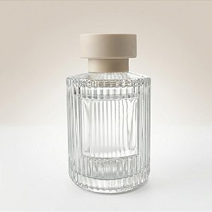 Frasco Difusor De Vidro Com Tampa Branca - Rosca 28 - 150ml - 6x10,5cm - 1 unidade - Rizzo
