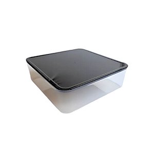 Caixa Acrílica Transparente Quadrada com Tampa Preta - 25x25cm - 1 unidade - Rizzo