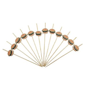 Palitos de Bambu - Hamburguer - Eco Friendly - Ref. HA434 - 20 unidades - Silver Festas - Rizzo