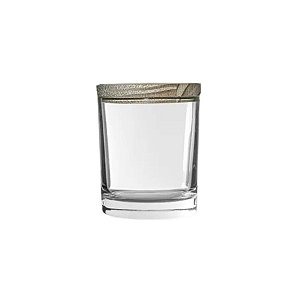 Pote De Vidro Redondo Para Vela Com Tampa De Madeira - 300ml - 1 unidade - Rizzo
