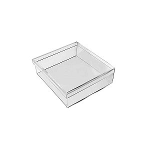 Caixa Acrílica Quadrada Transparente - 25x25x7,5cm - 1 unidade - Rizzo