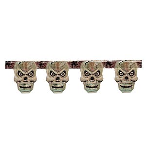 Bandeira Decorativa De Halloween - Caveira - 3 Metros - 1 unidade - Rizzo