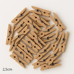 Mini Prendedor de Madeira Natural 2,5cm - 100 Unidades - Rizzo