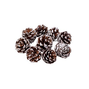 Pinhas com Neve para Decoração de Natal - 150g - 9 unidades - Rizzo