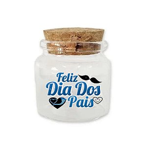 Potinho de Vidro de Dia dos Pais com Tampa de Rolha 50ml - 4,5cm - 1 unidade - Rizzo