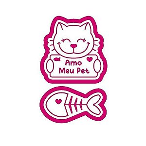Kit Cortador + Carimbo Pet Gato 3D - Ref.1065 - 1 unidade - RR Cortadores - Rizzo