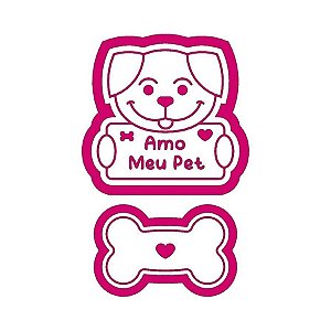 Kit Cortador + Carimbo Pet Cachorro 3D - Ref.1064 - 1 unidade - RR Cortadores - Rizzo