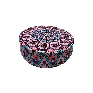 Lata De Metal Estampa De Mandala - Roxo - 13x13cm - 500ml - 1 unidade - Rizzo