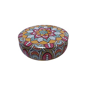 Lata De Metal Estampa De Mandala - Cores Pastel - 13x13cm - 500ml - 1 unidade - Rizzo