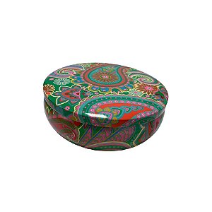 Lata De Metal Estampa De Mandala - Verde - 13x13cm - 500ml - 1 unidade - Rizzo