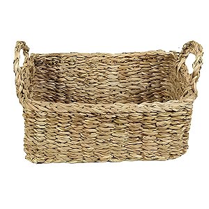 Cesta Decorativa Irai de Seagrass com Alça - 30x20x13cm - 1 unidade - Rizzo