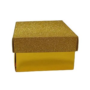 Caixa Dourada Quadrada Com Glitter - 6x6x4cm - 12 unidades - artlille - Rizzo