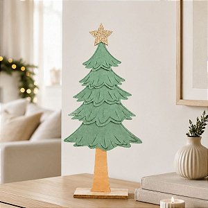 Enfeite Decorativo De Natal - Árvore Verde Com Glitter - 40cm - 1 unidade - Cromus - Rizzo