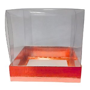 Caixa Para Bolo Pvc Base Vermelha Texturizada - 20x20x20cm - 1 unidade - Assk - Rizzo