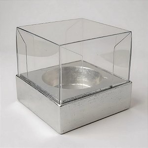 Caixa Mini Bolo P (5x5x5cm) Prata Texturizada - 10 unidades - Assk - Rizzo