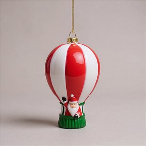 Enfeite de Natal para pendurar - Balão Papai Noel - 13cm - 1 unidade - Cromus - Rizzo