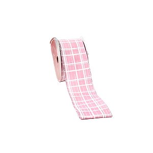 Fita Decorativa de Natal - Rosa - 6,3cm x 9,14m - 1 unidade - Rizzo