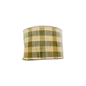 Fita Decorativa Xadrez de Natal - Verde - 6.3cm x 9.14m - 1 unidade - Rizzo