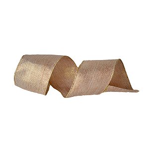 Fita Decorativa de Natal - Dourada - 6.3cm x 9.14m - 1 unidade - Rizzo