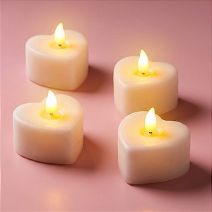 Vela de LED - Coração - 4,5x4cm - 24 unidades - Rizzo