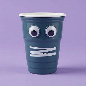 Copo de Plástico Rígido de Halloween - Assustador - Azul - 350ml - 1 unidade - Cromus - Rizzo