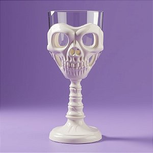 Taça Halloween - Branco e Transparente - Caveira - 250ml - 1 unidade - Rizzo