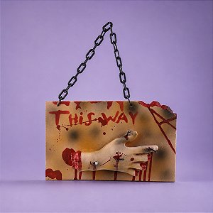 Enfeite para Porta Halloween - Placa Mão Decepada - 1 unidade - Cromus - Rizzo