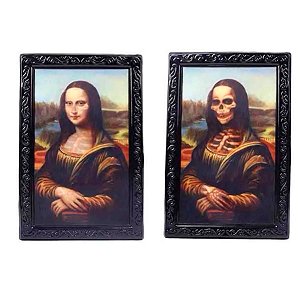 Enfeite de Halloween - Quadro 3D Monalisa - 22x27cm - 1 unidade - Rizzo - Rizzo