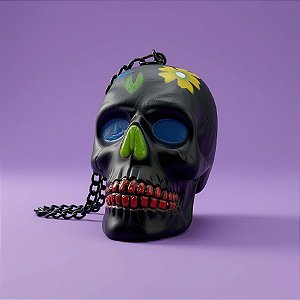 Enfeite Decorativo Halloween - Caveira Corrente Mexicana Preta - 1 unidade - Rizzo