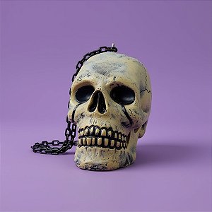 Enfeite Decorativo Halloween - Caveira Corrente Branca - 1 unidade - Rizzo