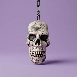 Enfeite Decorativo Halloween - Caveira Corrente Cinza - 1 unidade - Rizzo