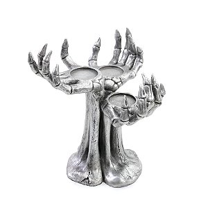Enfeite Decorativo Halloween - Castiçal Mãos Sombrias - 23cm - 1 unidade - Cromus - Rizzo