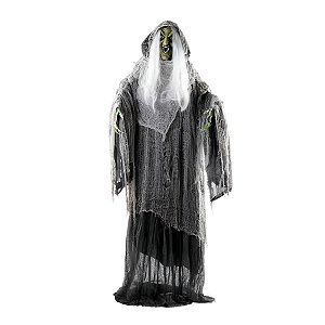 Enfeite Decorativo Halloween - Bruxa Selina 1,88m - Luz e Som - 1 unidade - Cromus - Rizzo