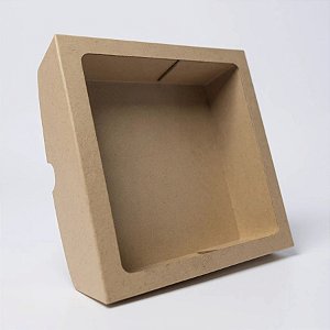 Caixa com Visor PV20 (20cm x 20cm x 6cm) Kraft - 20 unidades - Rizzo