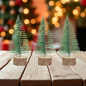 Kit Com Três Pinheirinhos De Natal Nevados - 8cm - 1 unidade - Cromus - Rizzo