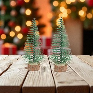 Kit Com Dois Pinheirinhos De Natal Nevados - 10cm - 1 unidade - Cromus - Rizzo