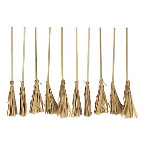 Enfeite Decorativo - Vassoura De Madeira - 28cm - 10 unidades - Artlille - Rizzo