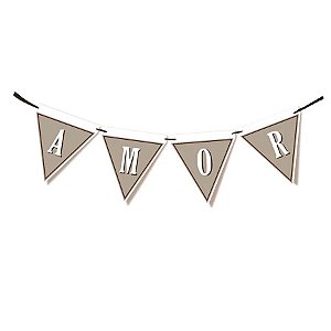 Faixa Decorativa Bandeirola de Papel - Casamento Rústico Amor - 1 unidade - Cromus - Rizzo