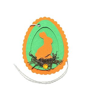 Tag Decorativa de Páscoa - Coelho no Ovinho - 5 unidades - Rizzo