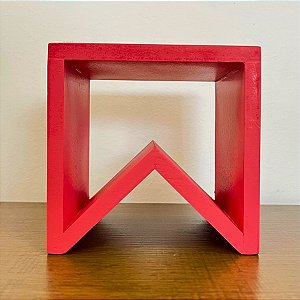 Suporte para Doces em Madeira Bandeirinha Rústico De Festa Junina - Vermelho - 11,5x12cm - 1 unidade - Rizzo
