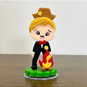 Boneco Noivinho Junina em Biscuit - Base Acrílica - 1 unidades - Rizzo