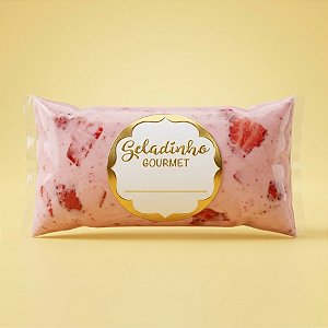 Adesivo Redondo "Geladinho Gourmet" - Ref.2107 - Hot Stamping - 2,5x2,5cm - 50 unidades - Stickr - Rizzo