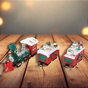 Kit Trem Natalino 23 Peças com Som, Luz e Movimento - 18,5x89x11,5cm - 1 unidades - Rizzo
