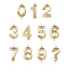 Vela Número Aniversário Design Dourada - 1 unidades - Rizzo