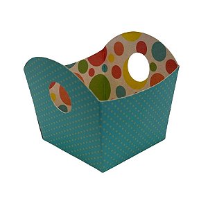 Cestinha Para Doces - Candy Colors Turquesa - 5,5x6x5,5cm - 10 unidades - Cromus - Rizzo