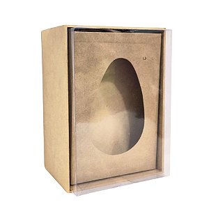 Caixa Meio Ovo de Colher 150g/250g Com Gaveta - Madeira Pinus - 22,5x16x11cm - 1 unidade - Rizzo