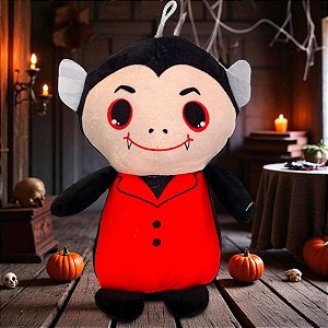 Vampiro de Pelúcia - Vermelho e Preto - 21,5cm - 1 unidade - Rizzo