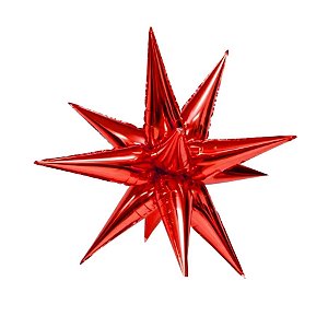Balão de Festa Metalizado 40" 100cm - Sputnik Vermelho - 1 unidade - Rizzo